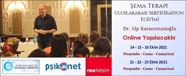 ONLİNE Şema Terapi Uluslararası Sertifikasyon Eğitimi 14 Ekim 2021'de Başlıyor. 