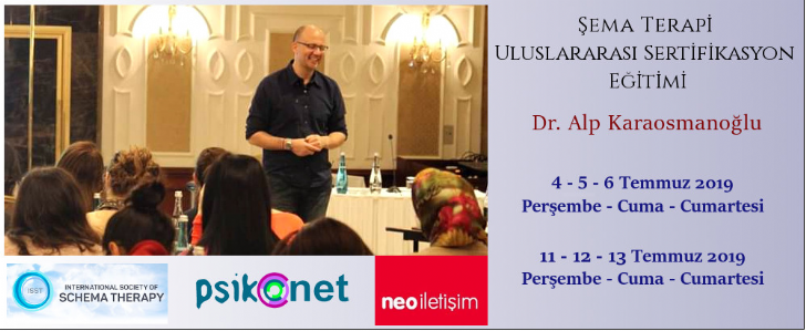 Kayıtlar Kapandı! Yeni Tarihler Temmuz ayı ilk haftası yayınlanacaktır. Uluslararası Şema Terapi Sertifikasyon Eğitimi 4 Temmuz 2019'da...
