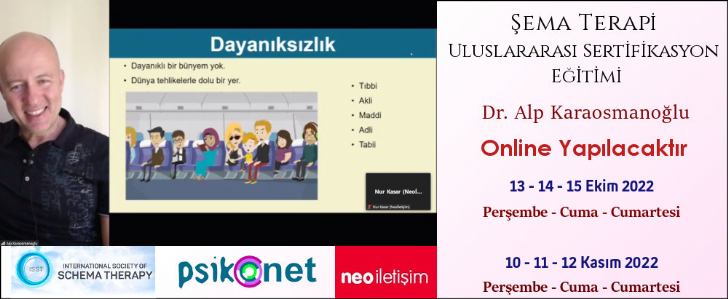 ONLİNE Şema Terapi Uluslararası Sertifikasyon Eğitimi 13 Ekim 2022'de Başlıyor. 